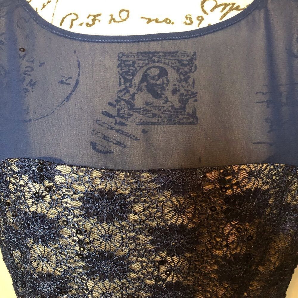 Julian Taylor Short Sleeve Sequin Lace Fit And Flare Dress - Picture 5 of 15